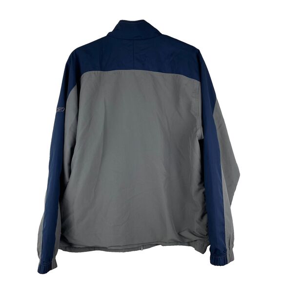 Reebok Zip Up Fleece Lined Windbreaker Jacket Men’s L Navy & Gray - Picture 2 of 10